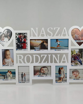 Multirama ramka na zdjęcia z napisem Nasza Rodzina 12 zdjęć serca prezent na , Wajdrew