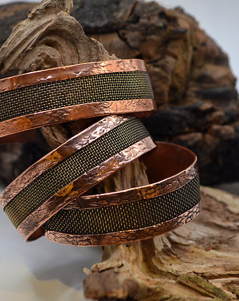 Bransoleta Handmade z Miedzi i Mosiądzu, FutharkCopper