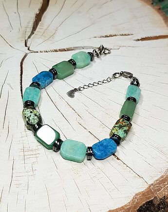 Bransoletka talizman ochronny kamienie szczęścia, JanArt