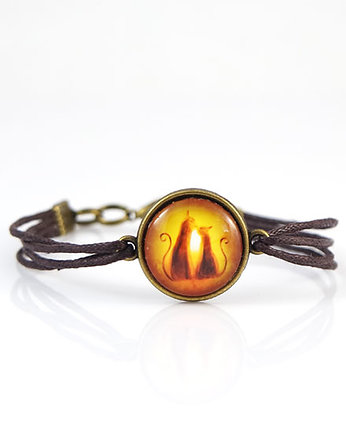 Bransoletka - Kotki - sznurki, brąz, yenoo