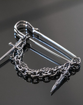 Agrafka z mieczami * stal nierdzewna * przypinka e-girl gothcore, youcore.exe