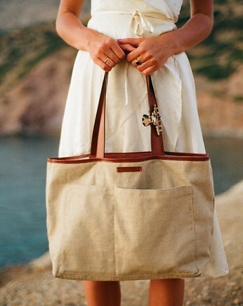 LEZAMA torba lniana naturalna, OSOBY - Prezent dla męża