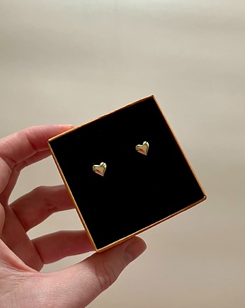 Kolczyki Vero mini serca sztyfty srebro pozłacane, LEO jwlr