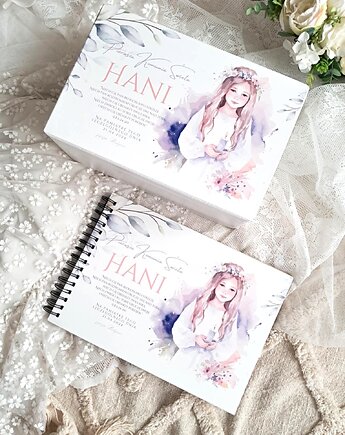 Zestaw komunijny DZIEWCZYNKA z dedykacją, prezent, pamiątka Komunii,, LOO LOO DREAM