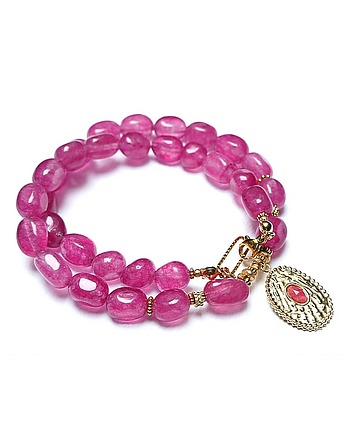 Statement /kwarc magenta/ 13.07.25 naszyjnik  Szlachetna kolekcja, KiKa pracownia