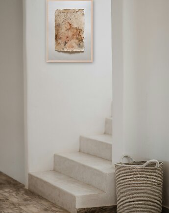 Abstrakcja wabi sabi nr 07, pigmenty ziemne, akryl, naniby