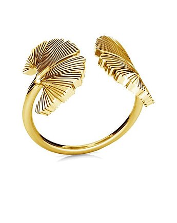 Pierścionek GINKGO -srebro złocone 24K, ISSI Jewelry