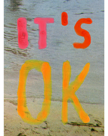 IT'S OK plakat typograficzny minimalistyczny MORZE woda spokój, BEATNIK illustration