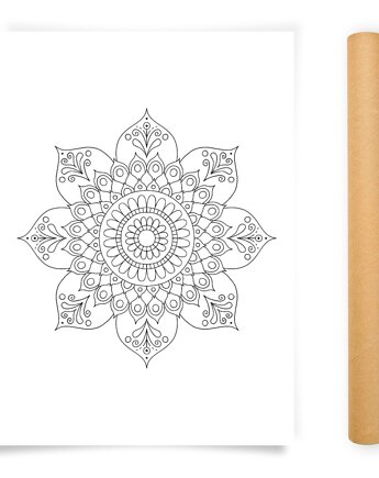 Plakat do Kolorowania Mandala 50x70cm, Anna Grunduls Design