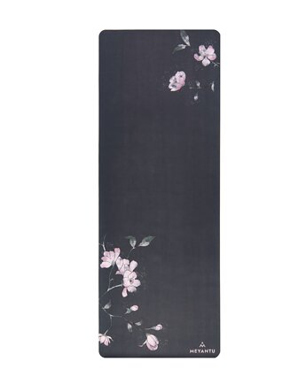 Mata do jogi z mikrofibry Magical Blossom granatowa, MEYANTU
