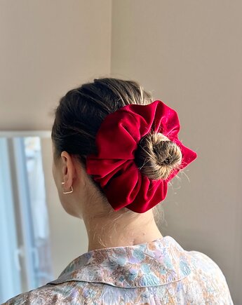 Big scrunchie Świąteczna Czerwień, wu handmade