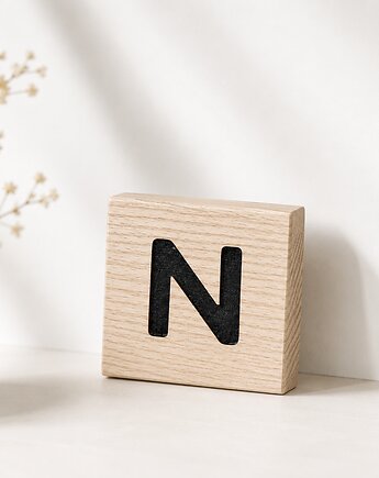 Litery typu scrabble, z drewna, drewniana krzyżówka, Drewniane dodatki