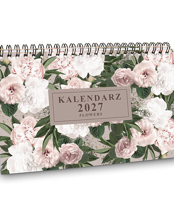 Kalendarz 2027 biurkowy FLOWERS wolnostojący, Planerum