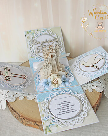 Exploding box komunijny, kartka na komunię "Celebrations" GOTOWY, Lulaczkowo