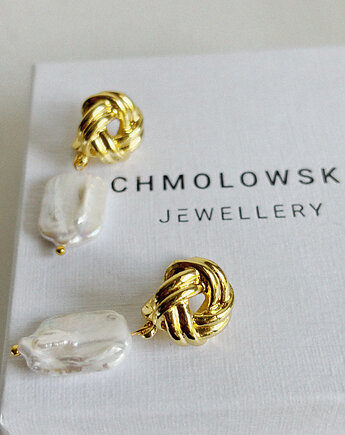 Kolczyki pozłacane z Perłą, Chmolowska Jewellery