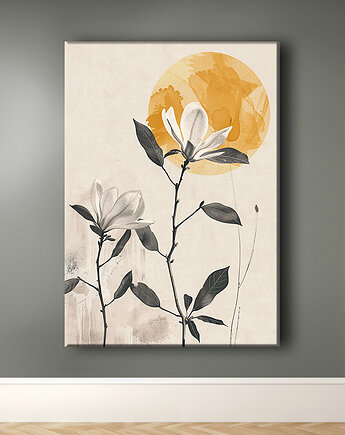 Magnolia - Obraz na płótnie - Druk Blejtrama - Chiński Orient, Zen #20, Black Sapphire Art