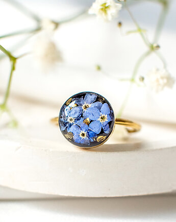 Pierścionek z niezapominajkami, nature gift