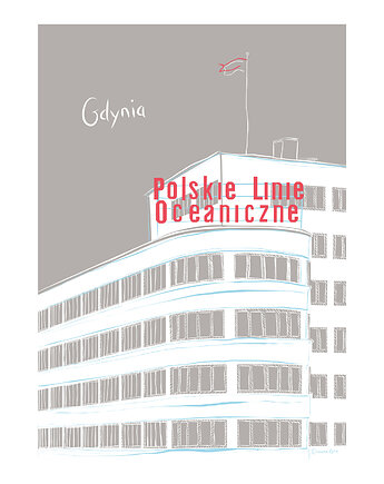 Plakat Gdynia Polskie Linie Oceaniczne, Gliniana Kura