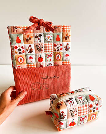 Komplet dla miłośniczki książek, jesienne etui na czytnik, book sleeve, Gucia Design