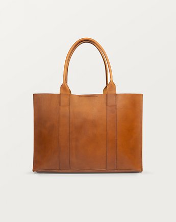 LARGE BROWN TOTE BAG natural leather, ordinary