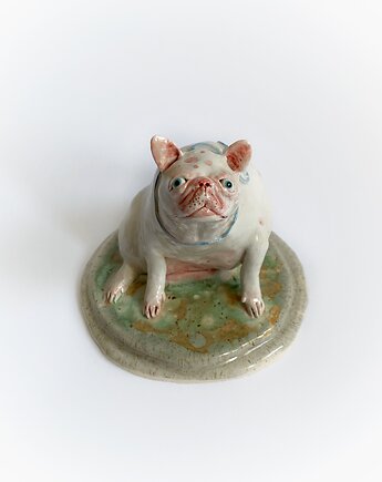 Figurka psa, Pies ceramiczny, Buldog, Matylda ceramika