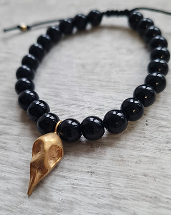 BIRD złocony mosiądz, bransoleta na sznurku, COCONUT