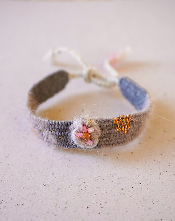 Tkana bransoletka boho - mglisty poranek, Słońcem Tkane