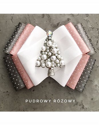 Świąteczna Brosza z Choinką NEW Mikołajki, Pudrowy Różowy
