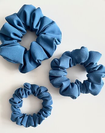 Niebieska jedwabna gumka do włosów Blue Silk - 3 rozmiary, Volie Line