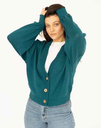 Kardigan Wool Me Tender Morski 100% Wełna Merino, MKTP