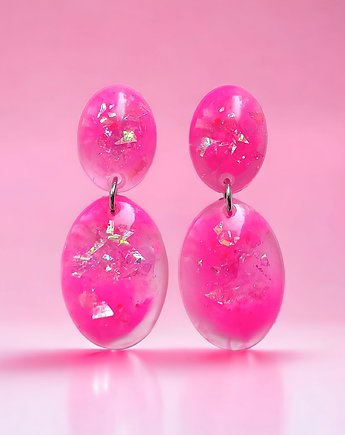 BARBIE : UNIKATOWE kolczyki z żywicy IV, kaktusia