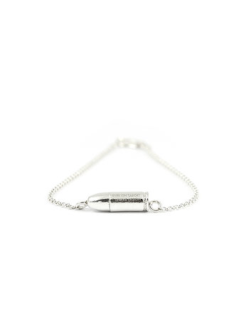 Eyes On Target-mini bullet chain bracelet silver, Unikke Design