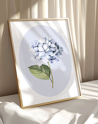 Niebieska Hortensja - grafika botaniczna, Paperblue Studio