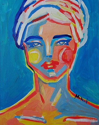 Portret kobiety obraz olejny do salonu, alice oil on canvas