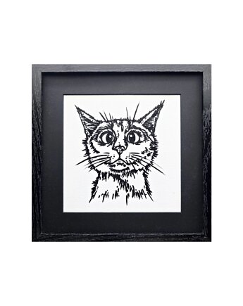 Funny Cat 2 - 20x20cm  - ręcznie malowany akrylami, Catisi