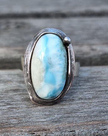 Larimar - pierścionek regulowany, po drugiej stronie lustra