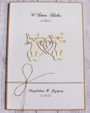 Kartka A5 : kotki : personalizacja, kaktusia