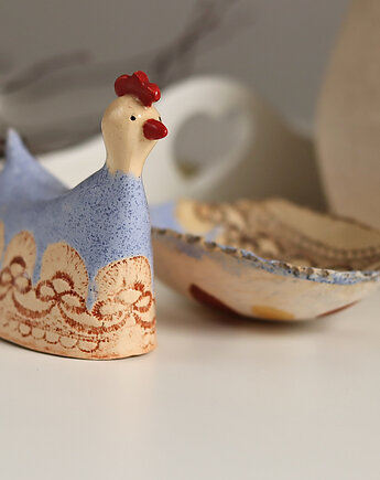 Wielkanocna kurka i miseczka ceramika zestaw, U.to ceramika