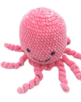Różowa Maskotka Meduza Ręcznie Robiona na Szydełku 34 cm, Sklep Angelos