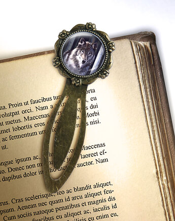 Zakładka do książki - Szary wilk - klips, brąz, yenoo