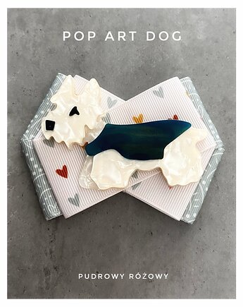 Kolekcja Pop Art Dog Brosza  West / White Terrier. NEW, Pudrowy Różowy
