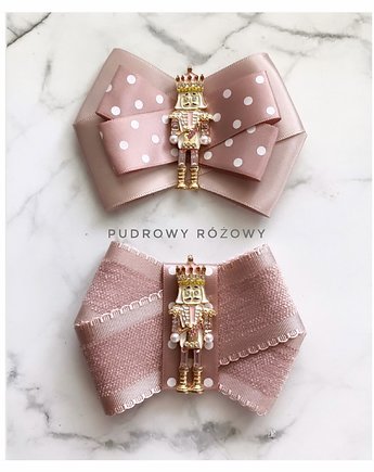 Świąteczna Brosza z Dziadkiem do orzechów  Mikołajki Święta, Pudrowy Różowy