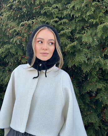 Balaclava kominiarka czapka kaptur  z ozdobnym guzikiem, GANGSTA KNIT