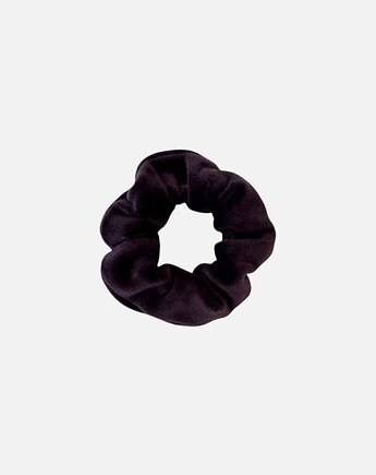 Scrunchie gumka frotka wąska welurowa brązowa, Zdunetti