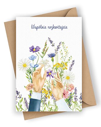 Kartka ślubna- Wspólnie rozkwitajcie, Czarna Owca Karteczki