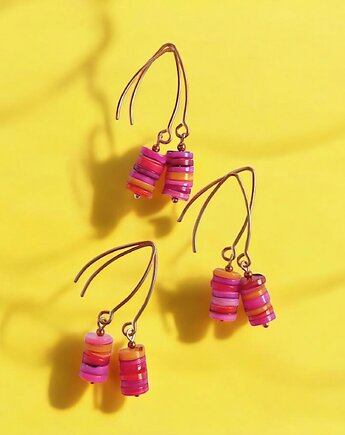 Kolczyki : SUMMER energy: masa perłowa : dłuższe, kaktusia