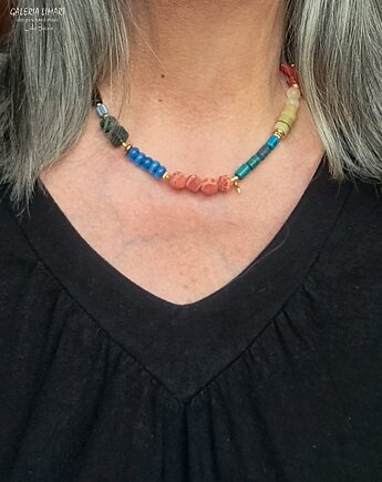 Modnie i unikatowo Naszyjnik ze specjalnego mixu minerałów handmade, Galeria Limart