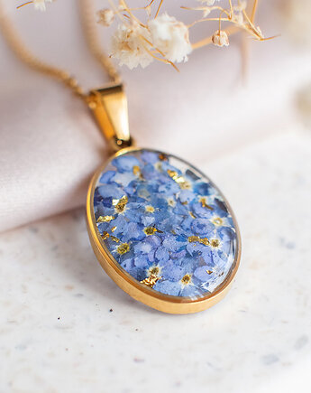 Wisiorek z niezapominajkami, nature gift