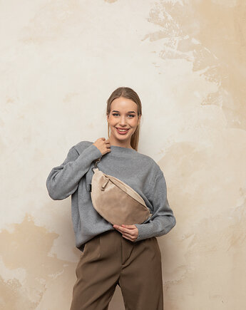 Welurowa nerka basic wanilia, sacky bag