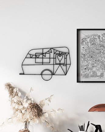 Camping - kamper geometryczny- auto, dekoracja na ścianę, Printerior